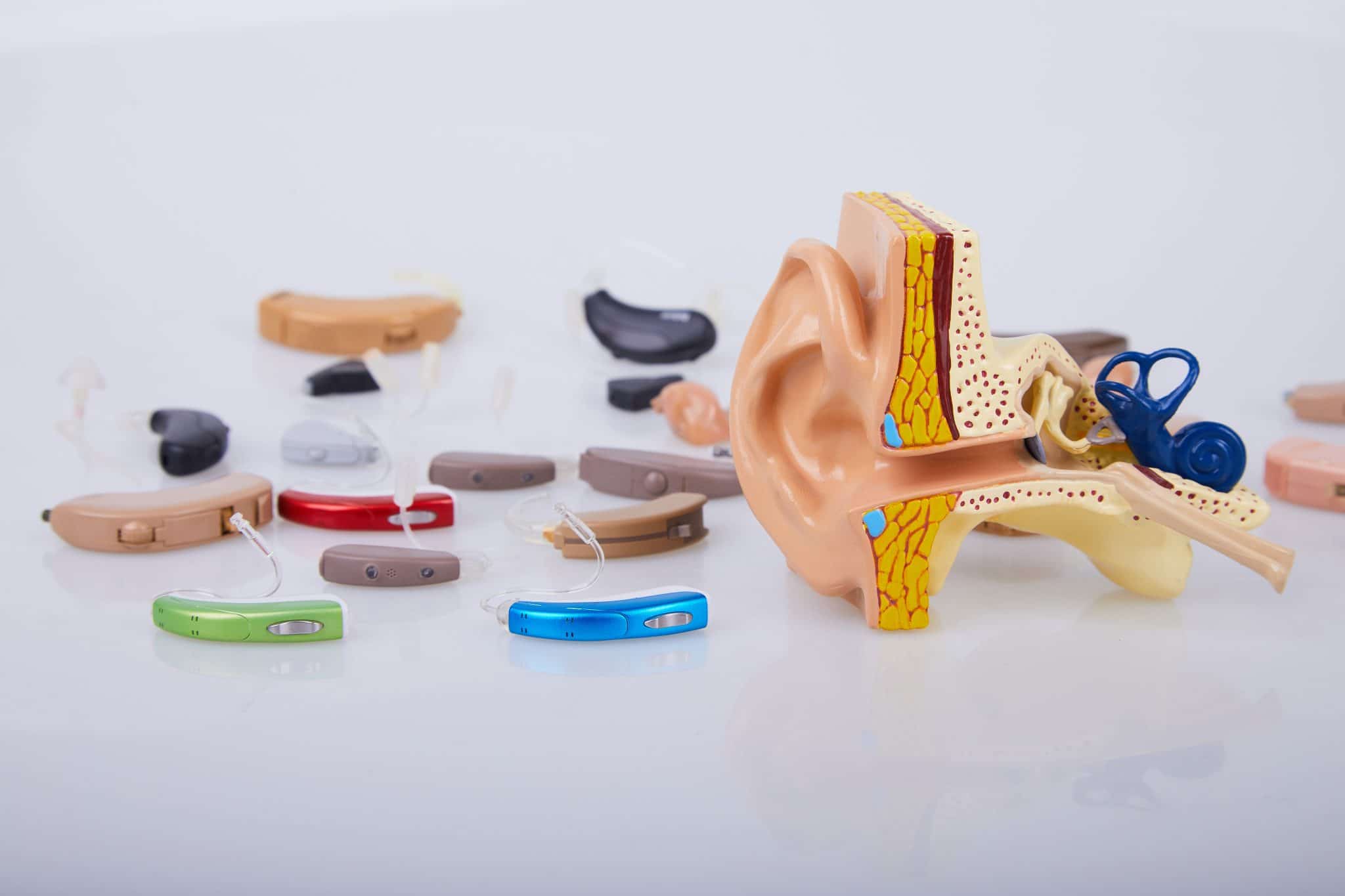Collection of hearing aids.