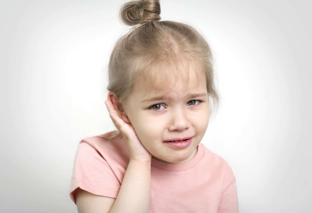Young girl with ear pain