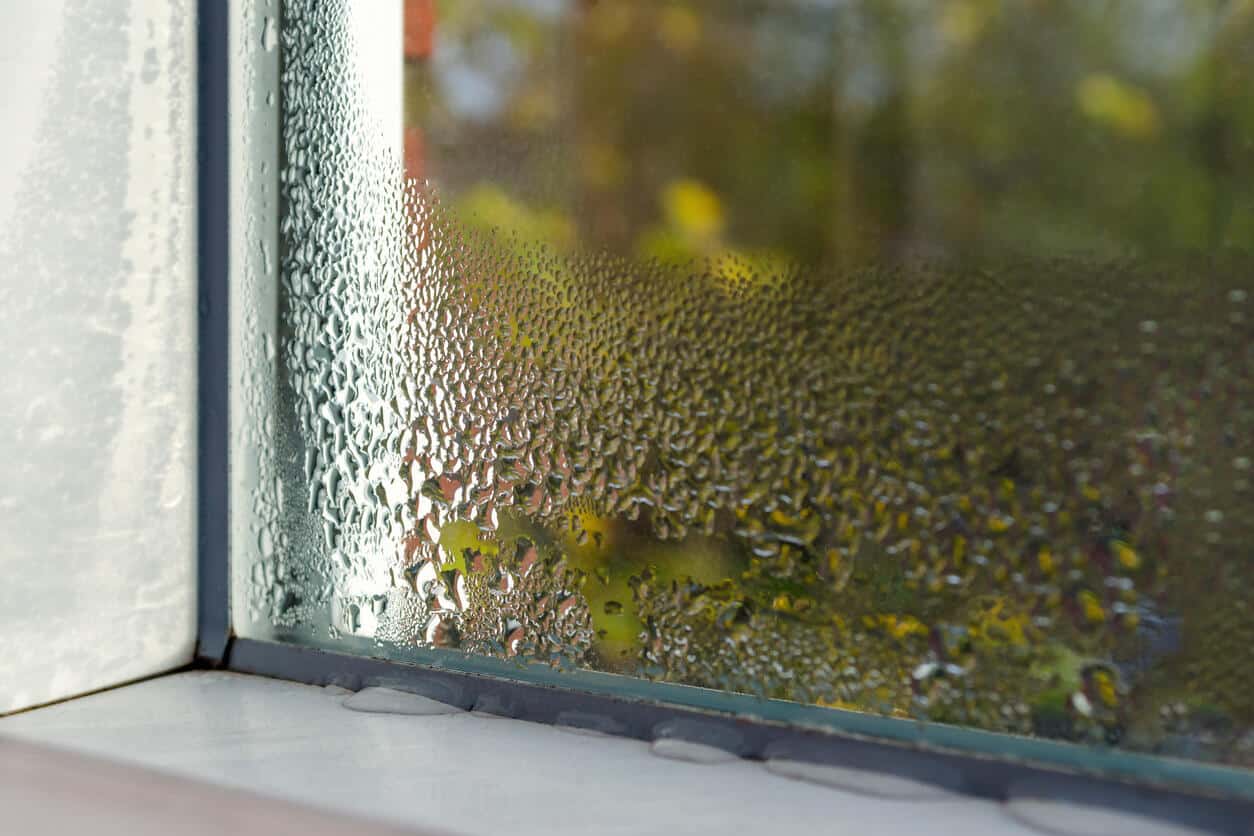 Humidity on the windowsill.
