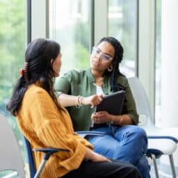 Woman participates in counseling