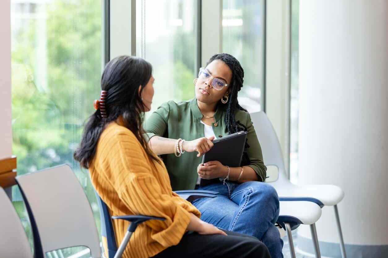 Woman participates in counseling